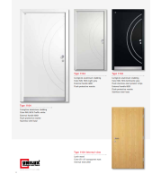 Type 1104 LivingLine – Contemporary LivingLine Flush Entry Door, Aluminium Exterior, Custom Sandblasted Glass, Durable Pine/Oak Interior, RAL Finishes, Advanced Locking System Included